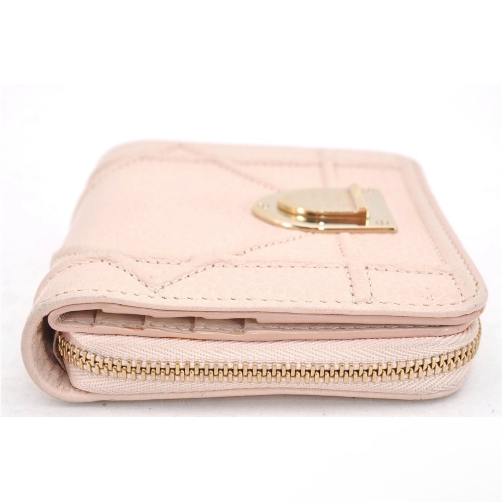 Christian Dior Cannage Tan Leather Compact Wallet EUC - Picture 6 of 11